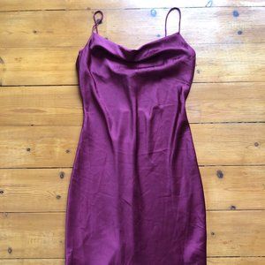 Biased Slip Dress Deep Burgundy Red Size M